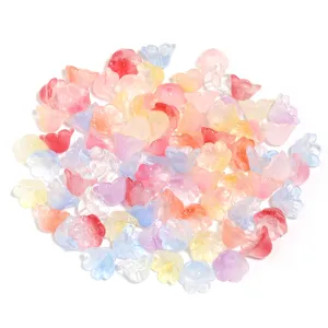 Cuentas de flores de lirio de los valles de vidrio degradado colorido accesorios de joyería DIY