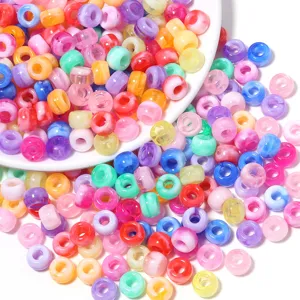 Perles acryliques colorées en vrac perles tonneau pour bijoux DIY collier bracelet accessoires.