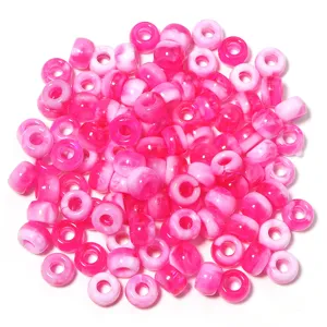 Perles acryliques rose blanc marbré perles tonneau pour colliers de téléphone DIY fabrication de bijoux