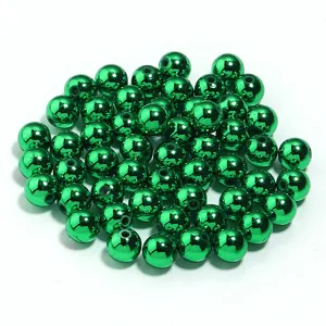 Glänzende grüne Acryl-Rundperlen gerade Loch DIY Armband Schmuckherstellung Handwerk