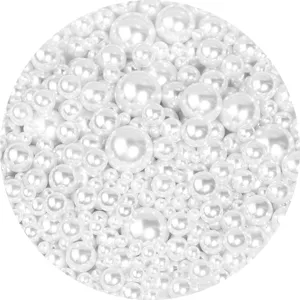 ABS imitation pearl round beads, bulk white mixed size DIY jewelry making accessories.