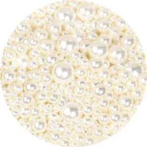 ABS imitation pearl bead details, assorted sizes for DIY handmade jewelry accessories craft.