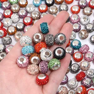 Bunte Strass Großlochperlen für DIY Armbänder und tolle funkelnde Schmuckherstellung.
