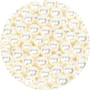 ABS white imitation pearl round beads for DIY handmade jewelry bracelets pendants accessories.