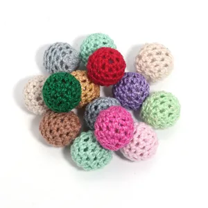 Cuentas redondas de hilo hueco de colores accesorios de joyería de cadena de teléfono DIY.