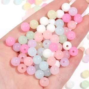 Colorful acrylic jelly round beads 8mm loose beads for DIY bracelet jewelry making main view.