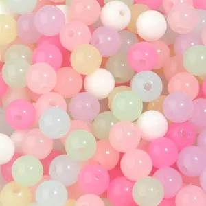 Colorful 8mm acrylic jelly beads for DIY bracelets, necklaces, jewelry making and crafts supplies.