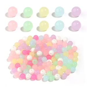 Acrylic jelly color 8mm straight hole round beads DIY bracelet pendant jewelry making