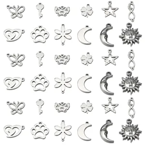 Set de pendentifs breloques en acier inoxydable pour fabrication de bijoux DIY accessoires