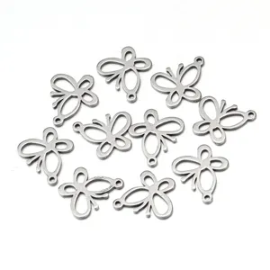 Pendatifs papillon en acier inoxydable breloques fabrication de bijoux DIY détails