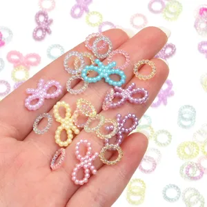 Accessoires de bijoux DIY nœud et cercle en perle imitation ABS dégradé pour décoration.