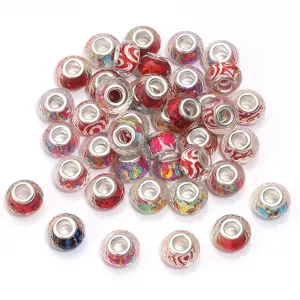 Colorful faceted resin charm beads detail shot, perfect for DIY bracelet making and jewelry design.