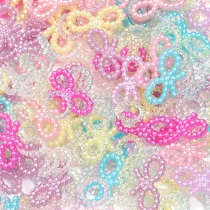 Nœud et cercle en perles imitation ABS dégradé accessoires de bijoux DIY pour artisanat.