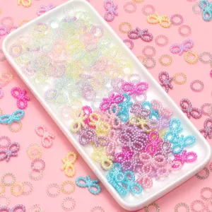 Charmes colorés de bijoux de bricolage de noeud et de cercle de perle ABS dégradé