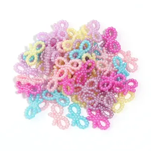 Breloques nœud perle imitation ABS colorées accessoires bijoux DIY lot en vrac