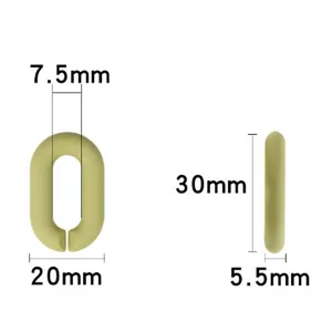 Acrylic U-shaped chain link DIY jewelry accessory connector in light green color.