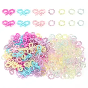 ABS Dégradé Multicolore Perle Artificielle Papillon Nœud Cercle Perles Kits d'Artisanat pour Bricolage Fabrication de Bijoux Accessori Fournitures