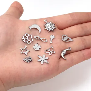 Pendentifs assortis en acier inoxydable pour bijoux DIY, design de formes mignonnes.