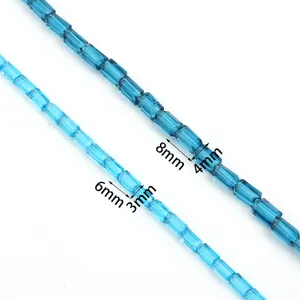 Blau Acryl lang rechteckig Kristall Perlen DIY handgemachte Schmuckherstellung Material