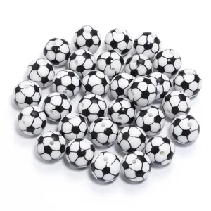 DIY black and white soccer ball beads for handmade bracelets and jewelry crafts