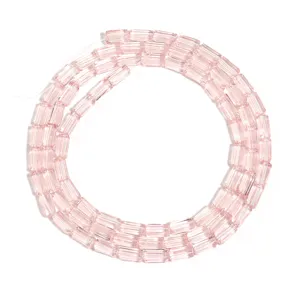Rosa rechteckige facettierte Acryl Kristall Perlen Strang Detail für DIY Schmuckherstellung