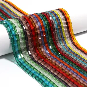 Bunte rechteckige Acryl Kristall Perlen Stränge für DIY Handgemachte Schmuck Zubehör.