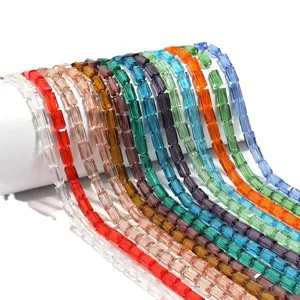 Bunte acryl rechteckige kristallperlen strang für handgemachte diy schmuck herstellung.