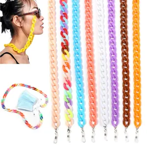 Catena in acrilico colorato per occhiali e maschera, cordino alla moda anti-smarrimento per collo.