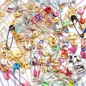 Assorted colorful safety pins bulk metal kilt pins for clothing tags DIY crafts and sewing accessories