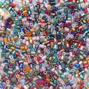 Colorful tube glass seed beads for DIY handmade jewelry crafting bracelets necklaces 2mm bulk packs