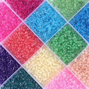 Glass Seed Beads Colorful Transparent Dyed Core Beads DIY Jewelry Making Beads For Bracelet Necklace Craft Material
