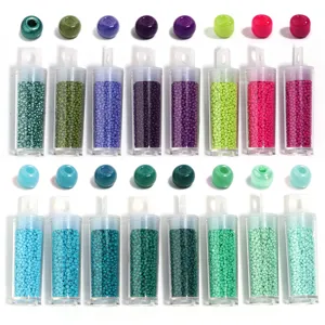 Small Glass Seed Beads Round Solid Color DIY Jewelry Making Accessories For Bracelets Necklaces Clothing Craft Baked Paint Beads