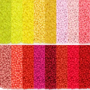 Perles de Rocaille en Verre Rondes Peintes au Four Perles en Vrac pour Fabrication de Bracelets Colliers Bricolage Perles Colorées Artisanat