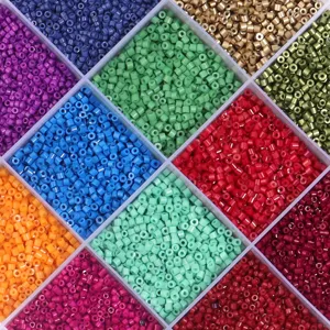 Cuentas de Semilla de Vidrio Tubulares Opacas de Colores Cuentas Sueltas para Pulsera Collar Bricolaje Suministros de Joyería