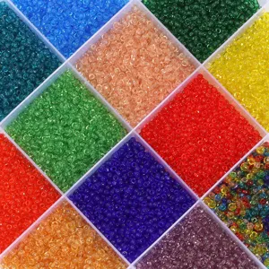 Perles de rocailles en verre multicolores 2mm petites perles rondes pour bijoux DIY bracelets