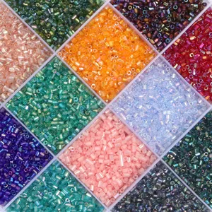 Glass Tube Seed Beads For DIY Handmade Jewelry Making Craft Materials Loose Bugle Beads For Garment Clothes Decoration Accessories