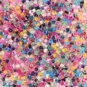 3mm colorful transparent dyed core glass seed beads for DIY bracelets making crafts supplies