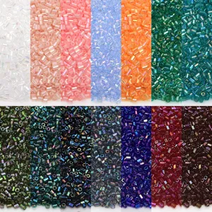 Wholesale 2mm tubular glass seed beads colorful bugle seed beads for DIY handmade jewelry crafting.