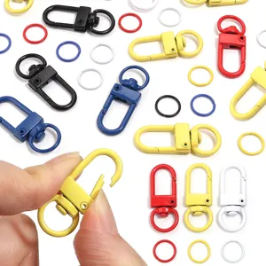 Ensemble de mousquetons colores en alliage pour porte-cles diy accessoires de bijouterie.