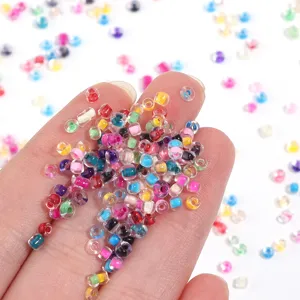 Colorful 3mm transparent core-dyed glass seed beads for DIY jewelry making bracelets.