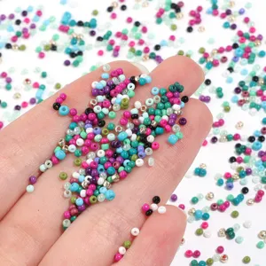 2mm glass seed beads colorful DIY bracelet crafting accessories detailed view for handmade jewelry
