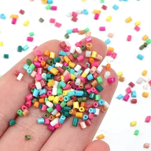 Colorful 2mm hexagonal glass seed beads for DIY jewelry making, bracelets, and craft supplies.