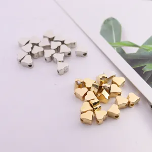 Gold silver heart CCB loose beads DIY bracelet beading accessories crafts handmade jewelry making
