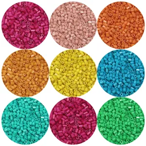 Hexagonal tube glass seed beads 2mm colorful faceted beads diy bracelet making materials