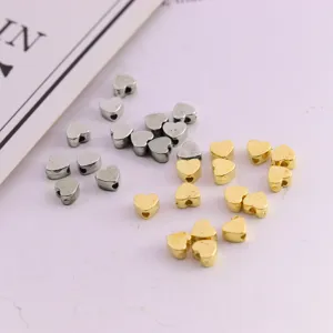 Gold and silver heart shape CCB loose beads for DIY bracelet jewelry making accessories