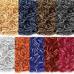 Abalorios de vidrio en espiral de 2mm cuentas tubulares coloridas para joyería de bricolaje