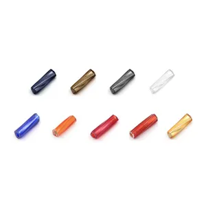 Cuentas de tubo de vidrio retorcido 2mm abalorios espirales coloridos para joyería DIY