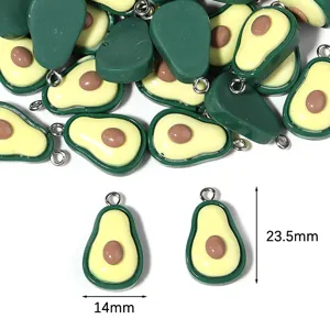 Perline ciondoli avocado in acrilico per bracciali, collane e accessori per gioielli fai-da-te.