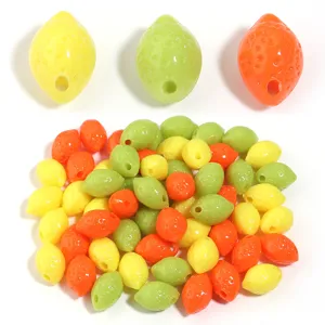 Perline di frutta in acrilico colorate limone arancia sfuse per gioielli artigianali fai da te