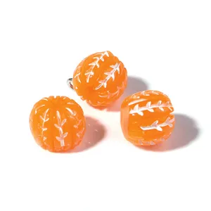 Perline in acrilico forma di frutto d'arancia ciondolo fai da te bracciale dettagli.
